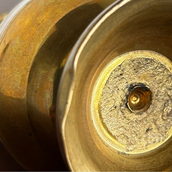 Vintage Brass and Mother of Pearl Salt and Pepper Shakers with liners - Picture 13 of 15